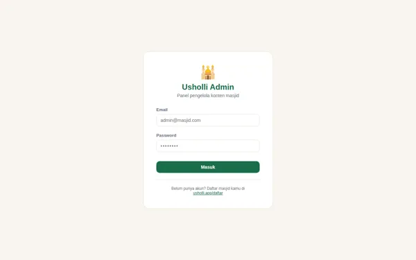 Preview Usholli Admin
